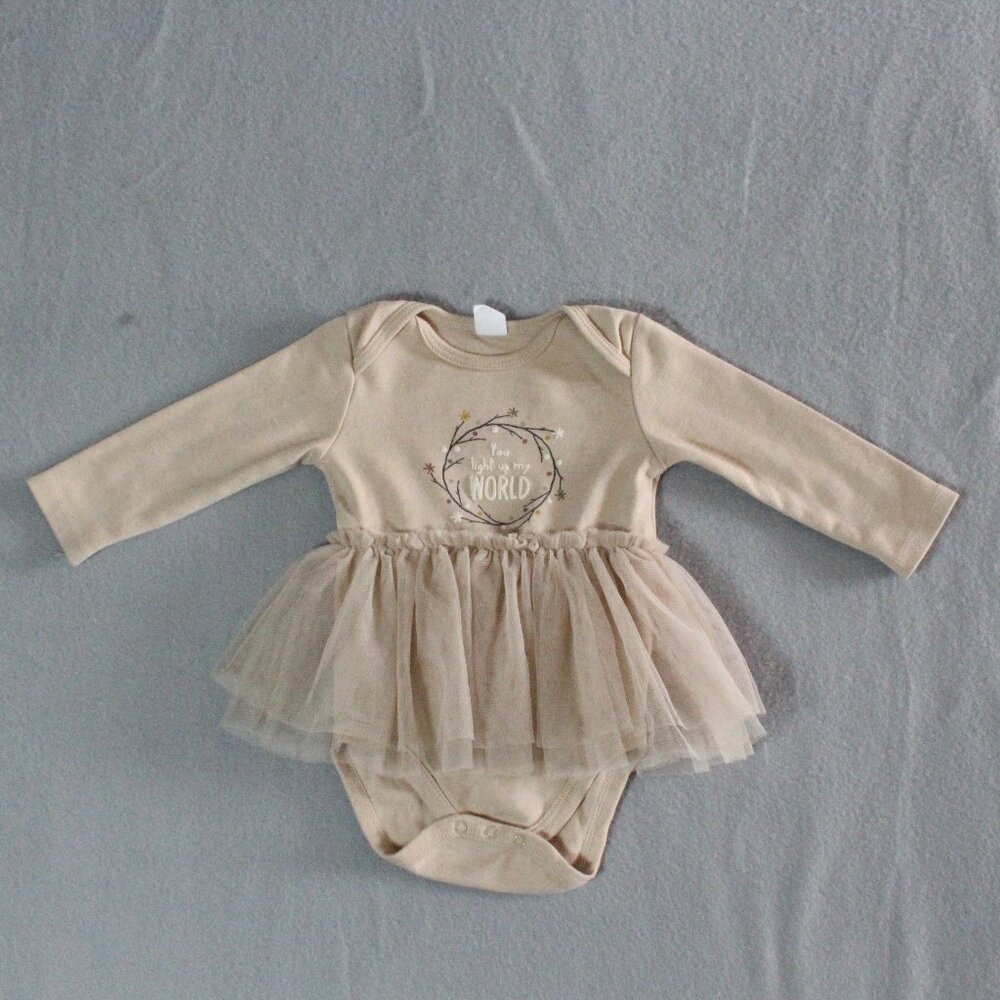 PL Baby Tutu Bodysuit 9M “You Light Up My World” Good Condition
